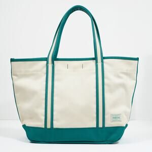 Porter Girl Boyfriend Tote Canvas Ivory Green Japan Made